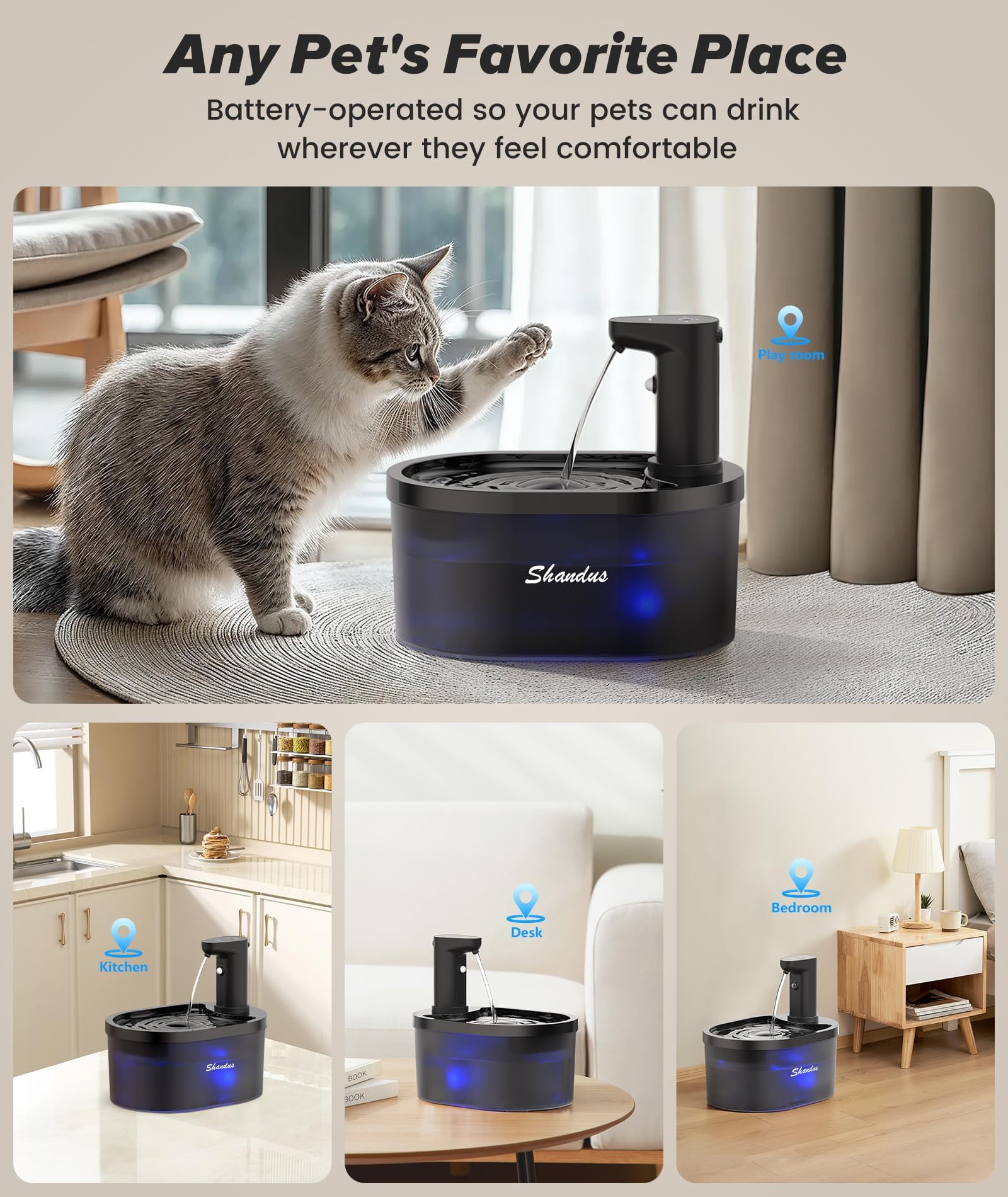 An application scenario or product detail of pet water fountains for cats - Image 20