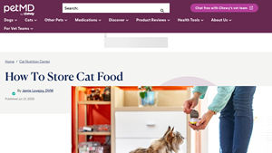 PetMD - Cat Food Storage Guide