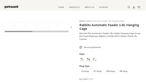 Petwant - Automatic Feeder 1.8L Hanging Cage