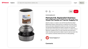 Petmate - Replendish Stainless Steel Pet Feeder