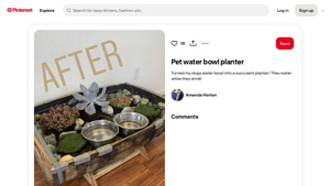 Pinterest - Pet Water Bowl Planter