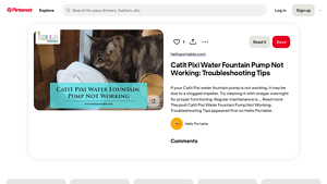 Catit - Pixi Water Fountain Troubleshooting