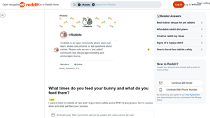 Reddit - Feeding Times and Food Types