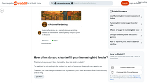 Reddit - Hummingbird Feeder Cleaning Tips