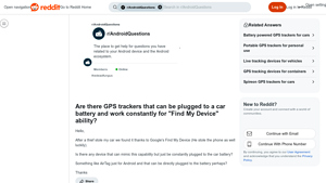 Reddit - GPS Trackers for Constant Car Monitoring