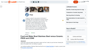 Reddit - Stainless Steel vs Ceramic Bowls