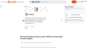 Reddit - Basic Diet Guide for House Rabbits