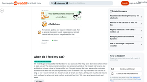 Reddit - Daily Feeding Schedule