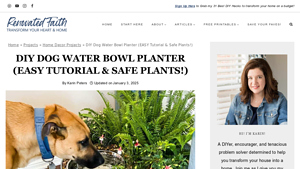 Renovated Faith - DIY Dog Water Bowl Planter