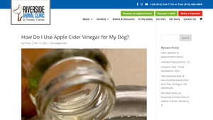 Riverside Animal Clinic - Apple Cider Vinegar for Dogs