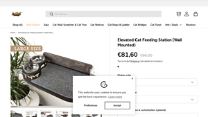 RSH Pets - Wall Mounted Cat Feeding Shelf