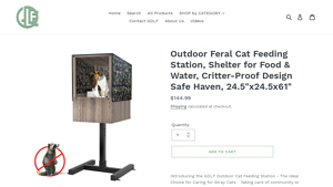 Shop GDLF - Outdoor Feral Cat Feeding Station