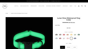Sunny Tails - Lunar Glow Waterproof Dog Collar