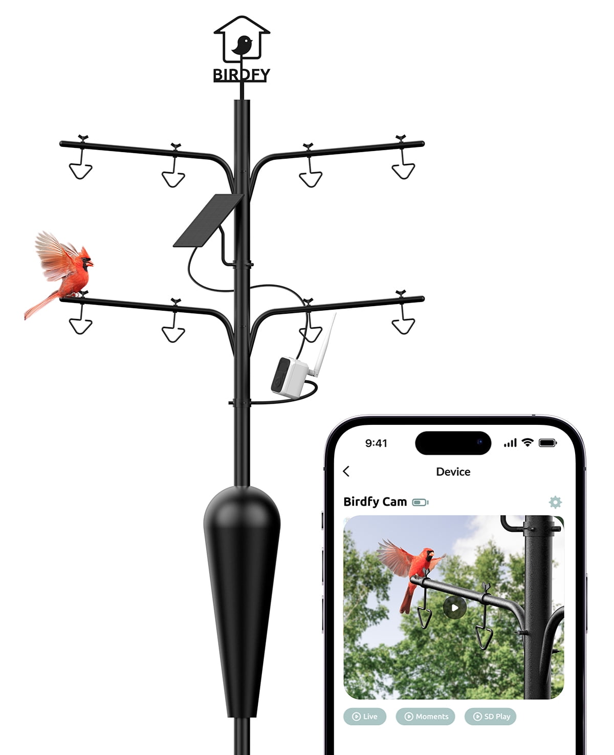 An application scenario or product detail of squirrel proof bird feeder with camera - Image 16