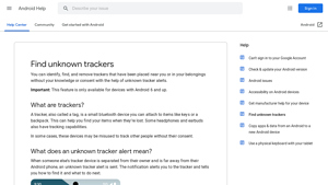 Google - Unknown Tracker Alerts