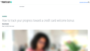The Points Guy - Credit Card Welcome Bonus Tracking