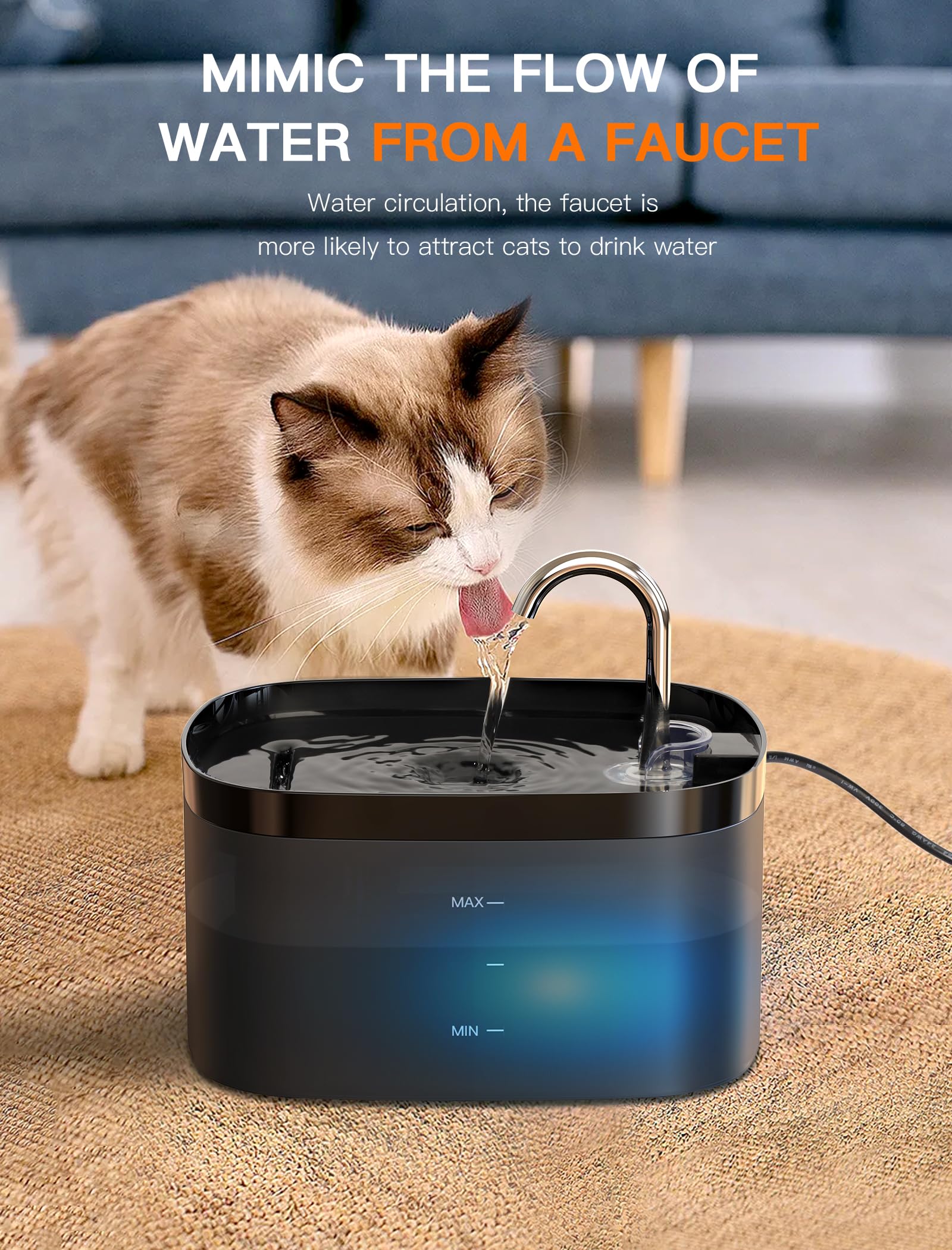 An application scenario or product detail of water bubbler for cats - Image 14