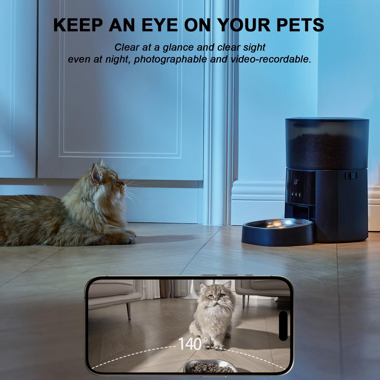 An application scenario or product detail of wifi cat feeder with camera - Image 15