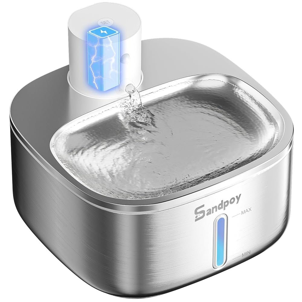 An application scenario or product detail of wireless cat water fountain stainless steel - Image 12