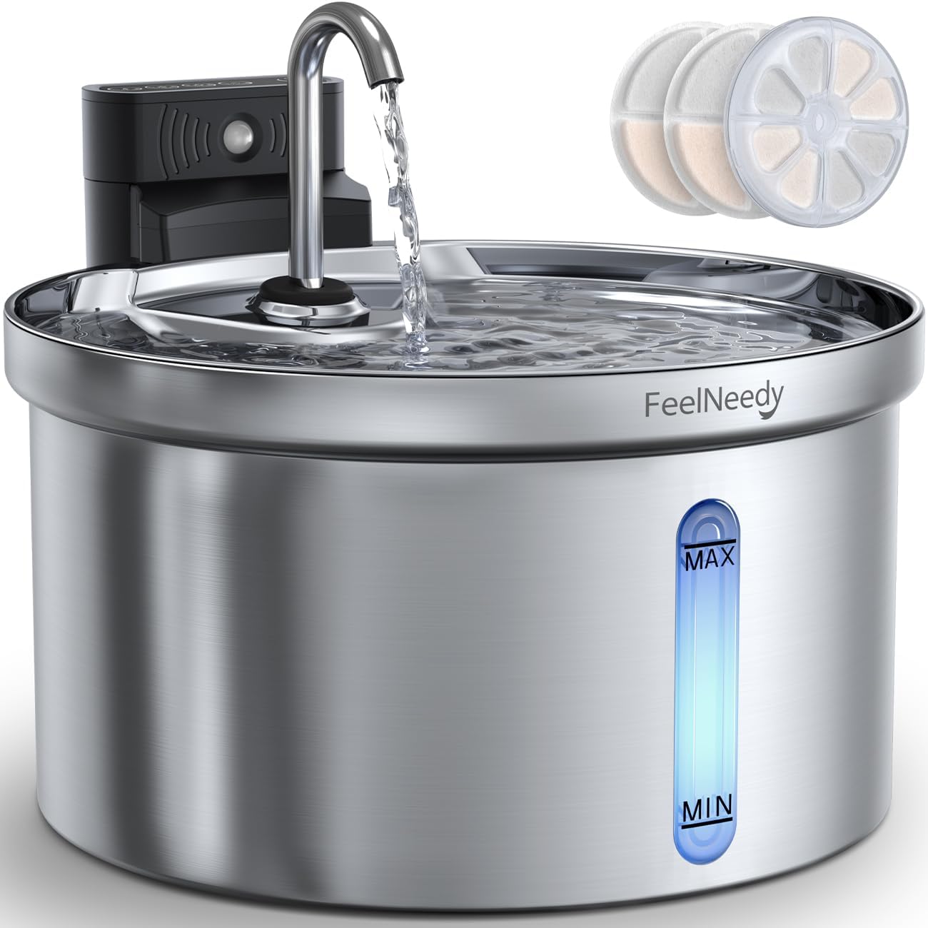 An application scenario or product detail of wireless cat water fountain stainless steel - Image 14