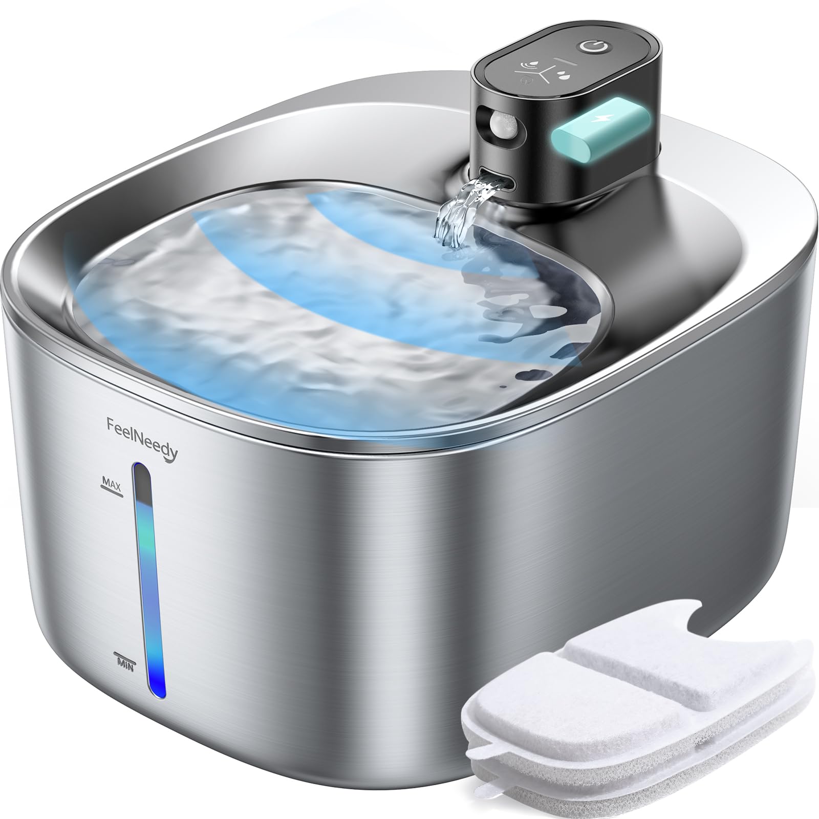 An application scenario or product detail of wireless cat water fountain stainless steel - Image 16