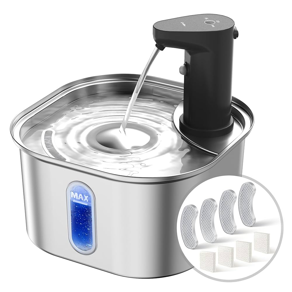 An application scenario or product detail of wireless cat water fountain stainless steel - Image 20