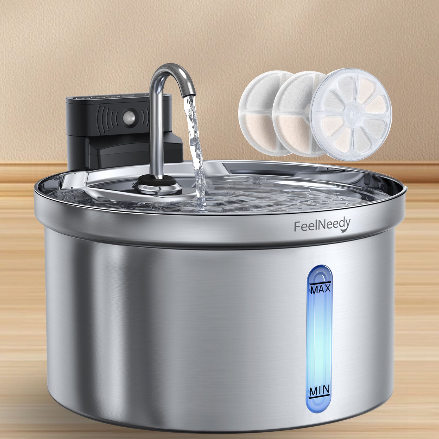 An application scenario or product detail of wireless cat water fountain stainless steel - Image 22