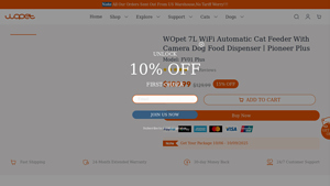 WOpet - Pioneer Plus WiFi Automatic Pet Feeder